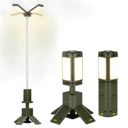 NAFAS Camping Light Telescopic Camping Lantern IPX5 Waterproof Portable Cordless Camping gear Adjustable Lighting Rechargeable lantern with 14000mAh Battery for Hiking Fishing Job Site Lighting
