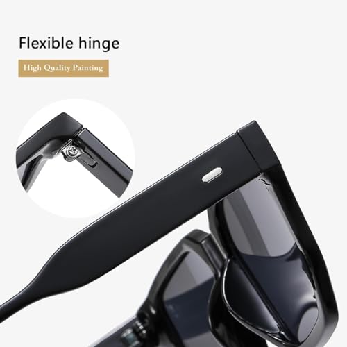 Fashion Trendy Large Frame Sunglasses Retro Eyeglasses Wide Edge Lens Leg3