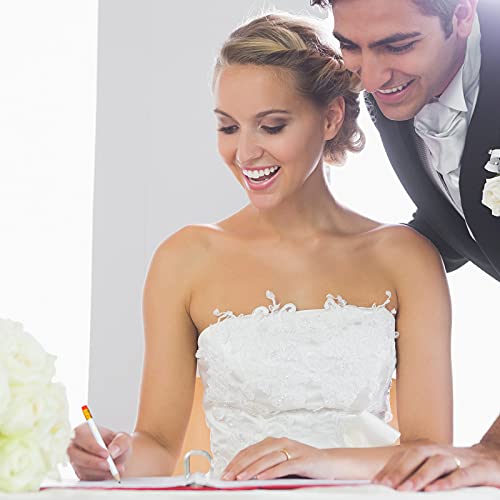 Outus 50 Pieces Wedding Pencils For Bridal Shower Half Pencil With Eraser 4 Inch Mini Hexagon 2 Hb Short Pre Sharpened Half Pencils For Wedding Presents,Golf,Classroom, School, 2 Styles (White) #TOP5