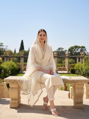 Image of Avanshee Women's Chanderi Cotton Silk with Zari Embroidery Kurta & Silk Crepe Pant Set And Net Dupatta Ethnic Wear Salwar Suit Set (ES 7539)