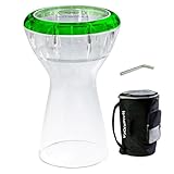 Wambooka Green Emerald Darbuka Drum with 8.75 inch Head, with Brass tuning keys and Padded Bag 17 inches Length (Crystal Clear PC)