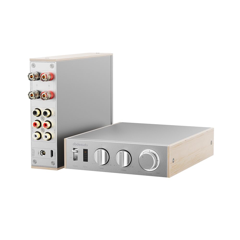 JadeAudio Livello 1 Desktop HiFi Bluetooth LDAC Amplificatore 2×300W Classe D, ingresso USB/coassiale, uscita subwoofer, amplificatore stereo per Home Theater/computer/altoparlanti con alimentazione
