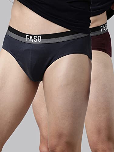 Image of FASO Men's Cotton Briefs | Ultra-Soft Durable Waistband | Modern Square Cut Fit | Tagless & Label-Free Comfort