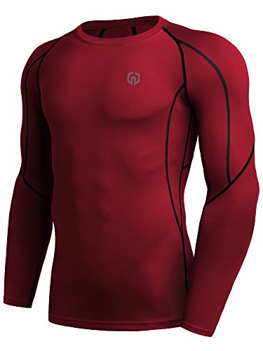 Neleus Men's 3 Pack Compression Workout Long Sleeve Shirts,5030,Black,Grey,Red,Us L,Eu Xl #TOP6