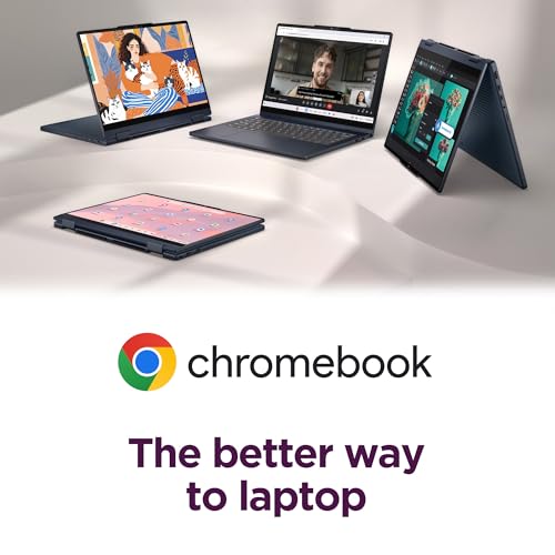 Image of Lenovo Chromebook Plus 2-in-1 - Lightweight Laptop - Google Gemini - Intel N355 CPU - 14 inch WUXGA IPS Touchscreen Display - 8GB RAM - 256GB UFS Storage - Integrated Intel Graphics - Fingerprint reader