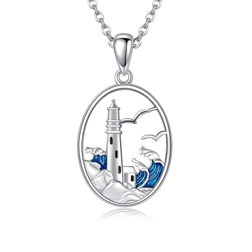 Collier phare argent 925 bijou inspirant talisman de protection