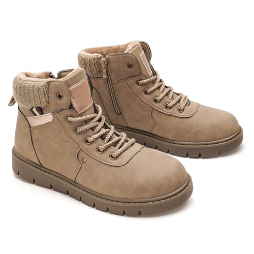 GLAMORA Botas y botines de invierno para mujer impermeables y térmicos con forro de pelo cálido, diseño urbano y antideslizante, cómodas para trabajo, caminar o actividades al aire libre