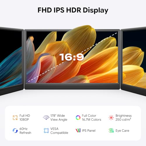 Image of Dopesplay 15.6 inch FHD Portable Monitor with Adjustable Stand & Sleeve
