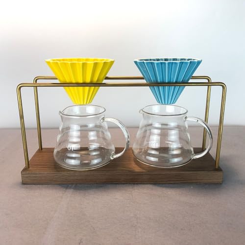 Image of Origami Filter Cup,Ceramic Pour Over Coffee Maker, Non-Electric Pour Over Coffee Dripper, Easy Manual Brew Maker, Single Cups Porcelain for Home, Cafe, Camping, Coffee Gifts (Green)
