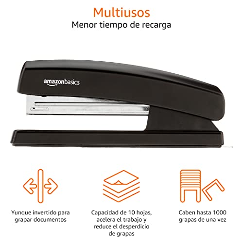 Amazon Basics Grapadora con capacidad 1000 grapas 1 unidad, color negro - imagen 3
