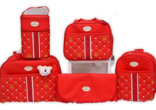Kit Bolsa Maternidade Menina/menino 5 Peças com Mochila (Vermelho)