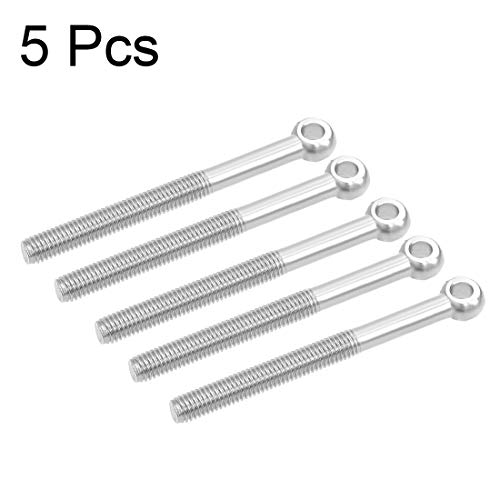 Image of uxcell M8 x 90mm 304 Stainless Steel Machine Shoulder Lift Eye Coupling Bolt Rigging 5pcs