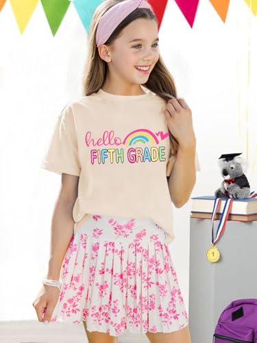 Image of First Day of School Shirt Girls Boys Preschool to 5th Grade Tshirt Kids Back to School Graphic Tee Tops