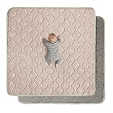 Fortella Tapis Bébé Pliable, Tapis de Jeux Bébé Éveil 120x120cm Antidérapant, Matelas Épais en Mousse Lavable, Idéal Tapis Motricité Bebe Sol pour Parc, 0 6 12 24 Mois, Nature et Animaux (Forêt Brun)
