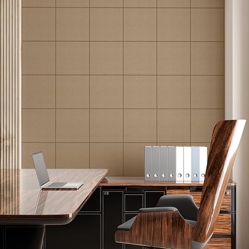 Image of MaxGear Felt Bulletin Board 48 inch x 36 inch, Tan Felt Wall Tiles Wall Decor