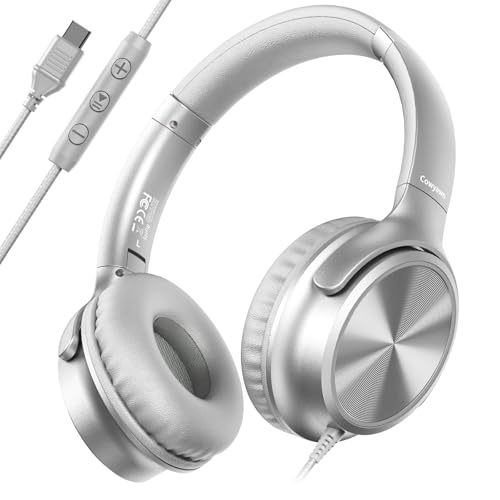 Cowyawn USB C Headphones Wired, Over Ear USB C Wired Headphones w
