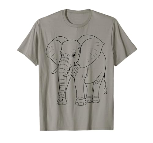 Elephant Minimalist Animal Outline Art for Nature Lovers T-Shirt