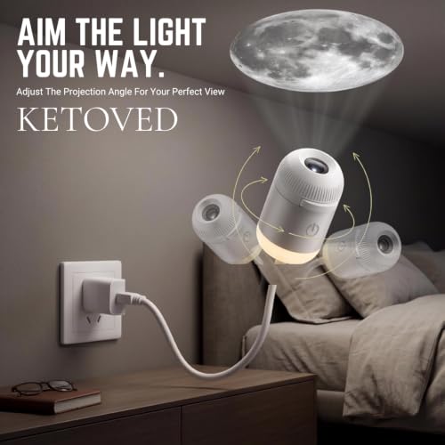 Image of Galaxy Star Projector Night Lamp | 2-in-1 Starry Sky Projector & LED Night Light | USB Portable Moon Projection Lamp for Bedroom, Kids Room & Home Decor (Fullmoon 6)