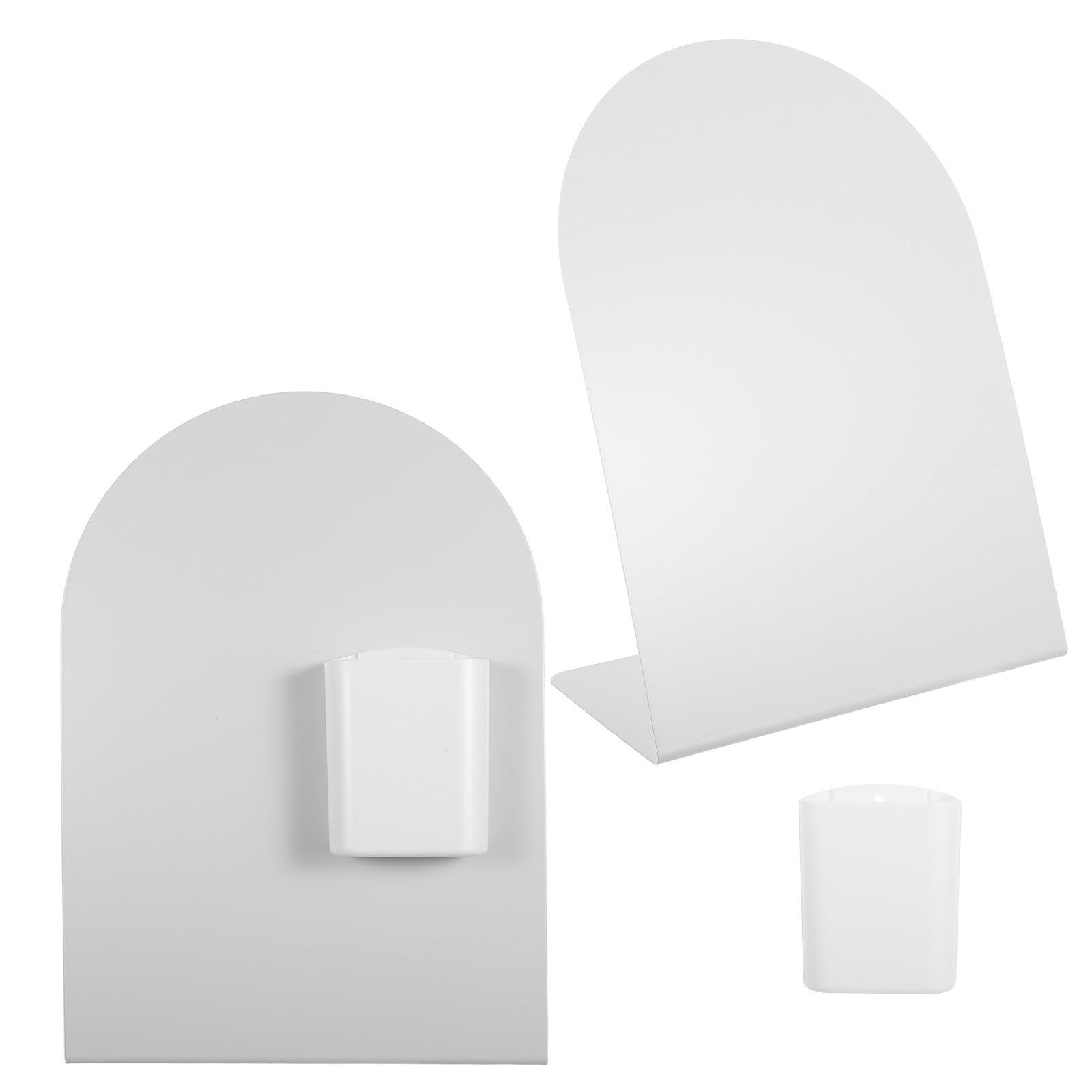 2 Sets Magnettafel für Schreibtisch 28x20cm aus Eisen, Weiße