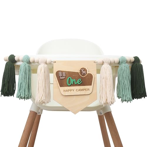 High Chair Tassel Banner For One Happy Camper - One Happy Camper ...
