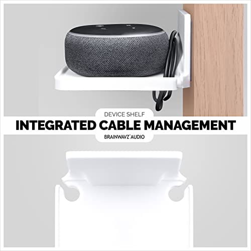 Image of Brainwavz Screwless Wall Mount Shelf for Security Cameras, Baby Monitors, Speakers & More, Universal Holder, Strong Adheasive, No Mess (White)