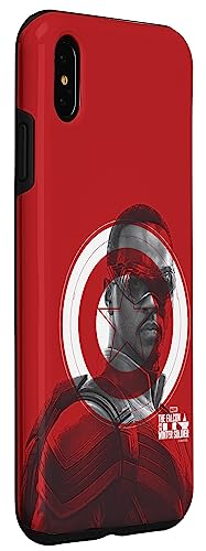 Funda iPhone XS Max Falcon Marvel con diseño de póster y escudo 3