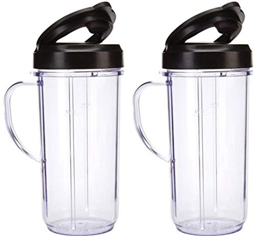2 Bullet On The Go Mugs for Magic Bullet with Flip Top Travel Lids