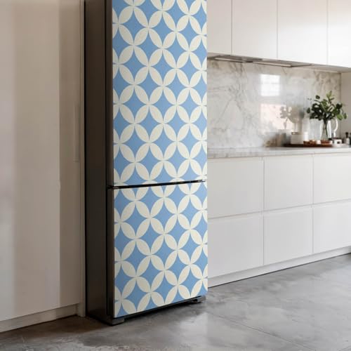 Decoración de cocinas modernas con vinilo geométrico para neveras 4
