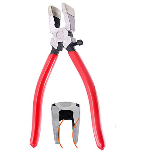 1Pcs Glass Cutting Running Pliers Key Fob Plier Tool Kit Stained Glass Grozing Breaking Pliers with Rubber Tip Glasses Cutters Tools