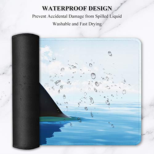 Image of Auhoahsil Large Gaming Mouse Pad, XXL 35.4 x 15.7 in Desk Mat, Shark