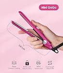 Terviiix Mini Flat Iron, 1/2 Inch Hair Straightener for Bangs Edges, Pink | For Short Hair, Touch-ups, Bob, Pixie cuts, Ceramic, Dual Voltage Travel, Lightweight with Pouch