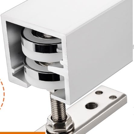Herraje para puerta plegable pesada, rieles y rodillos de aluminio para puertas corredizas de clósets, montaje de techo miniatura 1