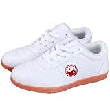 Zapatos de Artes Marciales para Hombre, Felpa Tradicional China Que Mantiene El Calor, Zapatos de Tai Chi Kung Fu para Mujer, Entrenador Atlético,White-36EU
