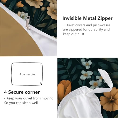 Housse de couette 200x200 facile à repasser avec zip pour lit double 2 taies - 7