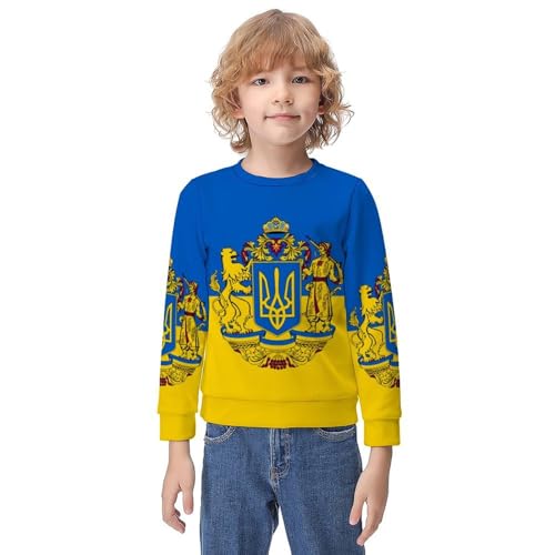 Ukraine FlagChildren's Casual Pullover Sweatshirt Loose Fit8-10Y