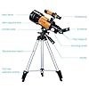 Astronomical Refracting Telescope,MLABINYA 70mm Travel Telescope(15X-150X) Portable Telescope with Multilayer Broadband Coating Adjustable Tripod and Finderscope, Telescope for Adults,Kids,Beginner #2