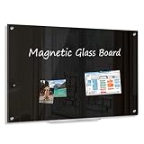 AMUSIGHT Glass Dry Erase Board, Magnetic Glass Board, 48'' x 36'' Large Frameless Glass Board for Wa