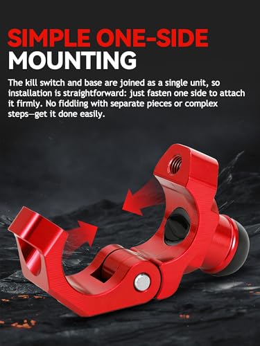 Image of JFG RACING Dirt Bike Engine Stop Start Kill Switch Button CNC with Clampable Mounting Backplate Universal for XR CRF 50 70 100 110 150 250 Dirt Pit Bike MX Motocross Supermoto Racing ATV Quad - Red