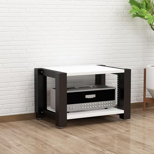 LVSEWOA Meuble TV/Audio - Étagère stéréo avec rangements pour Composants Audio, idéal pour Le Home cinéma et Le Bureau, Design résistant et Fonctionnel