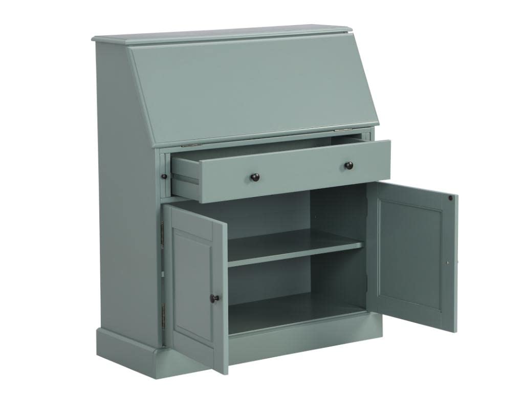 Vente-unique-Sekretär - MDF & Kiefernholz - Mandelgrün - CLEORE