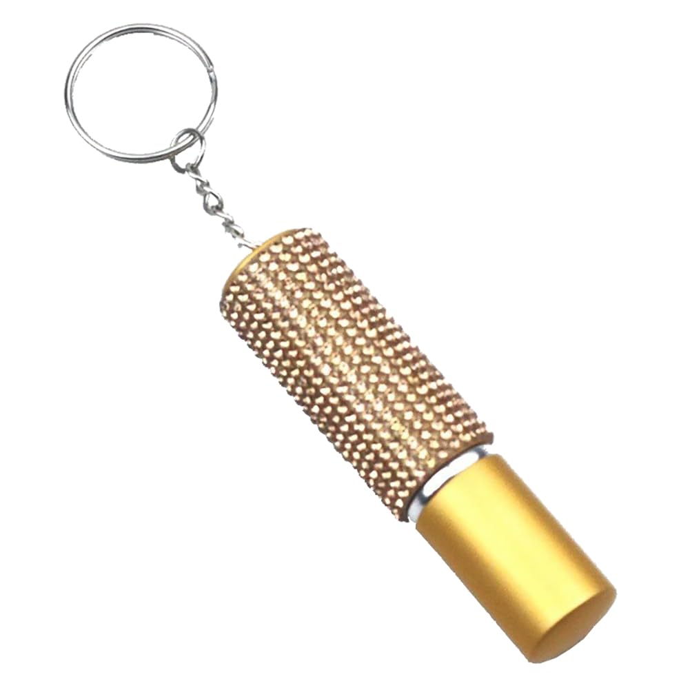 KDUPUP Glitter Crystal Portable Perfume Bottle for Travel, 5ML Empty Rhinestone Perfume Atomizer Bottle with Key Ring, Bling Cosmetic Perfume Bottle
