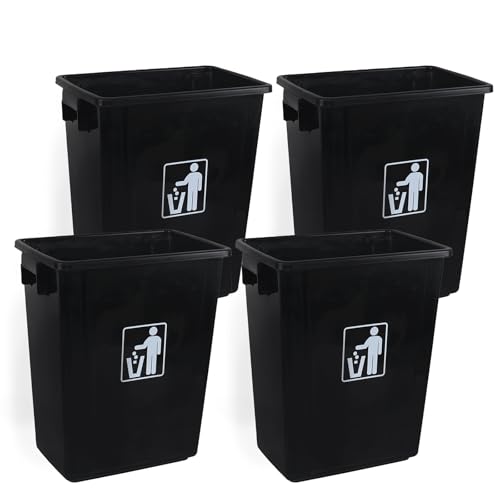 Canecas de basura rectangulares de plástico, 10 galones, pack 4