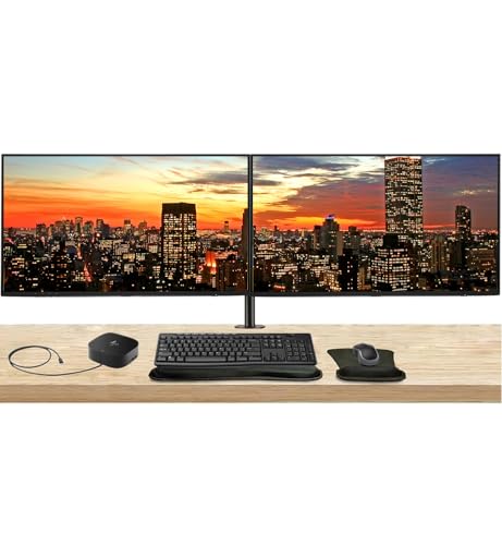 Image of HP Series 7 Pro 24-inch 724pu WUXGA (1920 x 1200) LCD Monitor 2-Pack Bundled with Daisy Chain, Desk Mount Stand, USB-C Multiport G5 Dock, MK270 Wireless Keyboard & Mouse, Gel Mouse & Wrist Pad