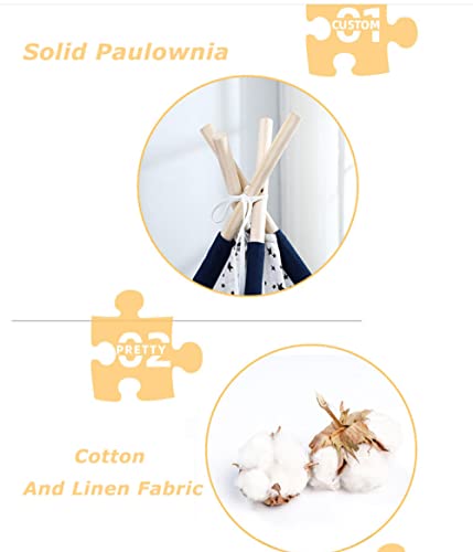 Tipi-speeltent voor kinderen met vloermat,tipi tent kinderen groot,Binnentent voor kinderen, indianentent-C_1.6M - Afbeelding 3