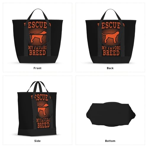 Dog Rescued Is My Favorite Breed Premium Insulated Tote Bag – Heavy-Duty Handles, Perfect For Supermarket Trips, Picnics & Daily Commute2