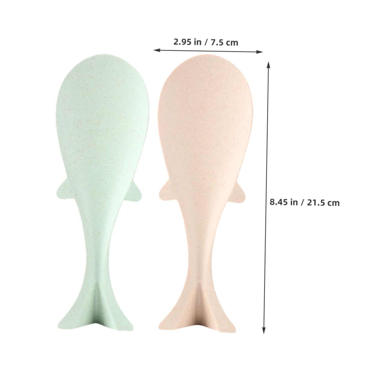 MUCKLILY 2Pcs Fish Shaped Nonstick Rice Spoon Stand Up Kitchen Utensils for Family Meals Creative Rice Paddle with Whimsical Design and Easy to Clean