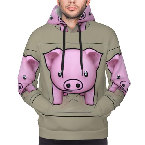 Pull à capuche imprimé cochon poudre Noir XXL : la solution pour un look facile
