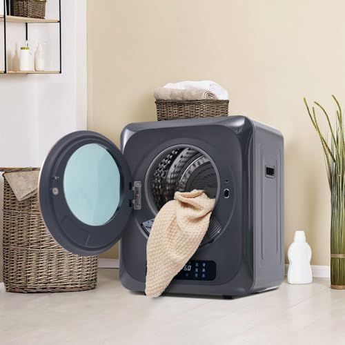 Séchoir à gaz d'échappement,séchoir en acier inoxydable,seche linge aves filtration multiple,6 programmes, 6 fonctions.Protection contre la surchauffe, montage mural [classe énergétique G] (Grey)