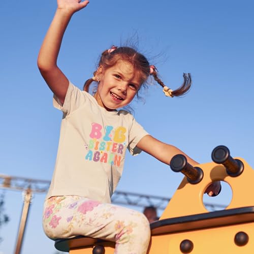 Toddler Girl Big Sister Shirt Bigger Biggest Sister Tshirts Cotton Short Sleeve Tees 2-10 Years2