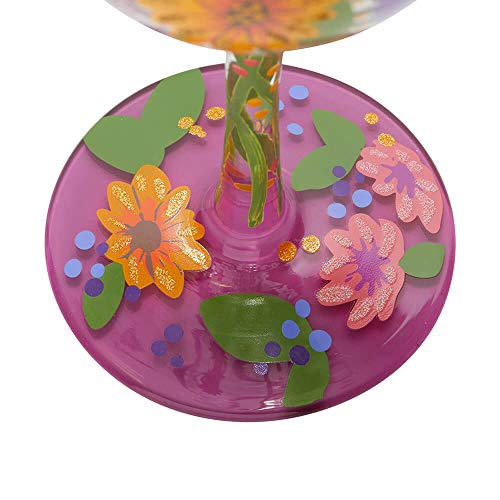 Enesco Designs By Lolita Garden' Hand-Painted Artisan Wine Glass, 1 Count (Pack Of 1), Multicolor #TOP4